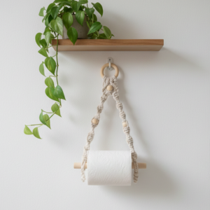 Macramé wc-rolhouder handgemaakt door Sardunya